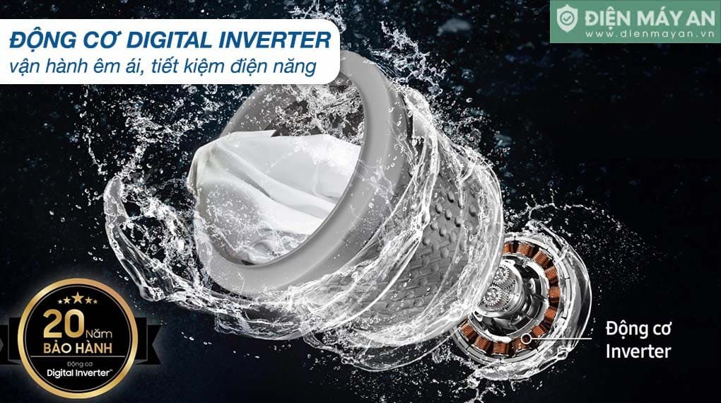 Máy giặt Samsung Bespoke AI EcoBubble Inverter 10 kg WW10DB7U34GWSV
